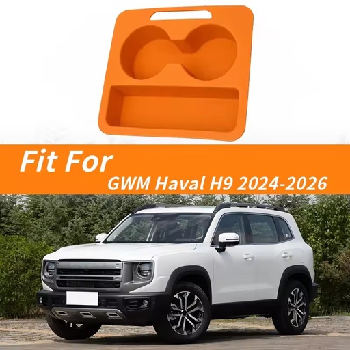 Newly Upgraded Luxury Silicone Central Control Sliding Box Cup Holder Pad for GWM Haval H9 2024-2026 Accessories
