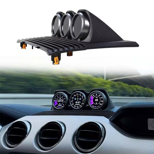 LARIDAS Triple Meter for Mustang S550 Performance Center Console for Meter Gauge Adjustable 7 Types Color 2015-2023