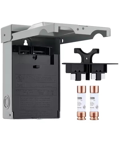 CULus Listed 60 Amp Fused Metal Pull-Out AC Disconnect 120/240VAC Type 3R Outdoor for HVAC Condensing Unit OEM Available