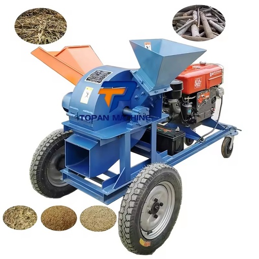 Industrial Biomass Tree Branches Charcoal Briquette Sawdust Hammer Mill Wood Log Grinder Crusher