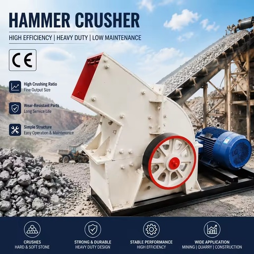 Stationary Type Hammer Mill Crusher + Steel Frame + Africa Gold Mine Production Line
