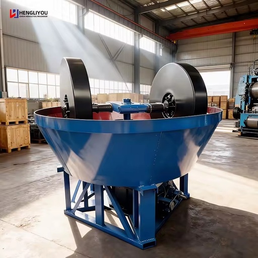 Factory Gold Ore Crushing and Grinding Machinery 1100 Type 1200 Type Double Wheel Gold Wet Disc Mill1600 Wet Pan Mill