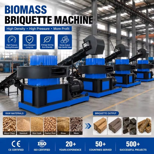 Biomass Briquette Machine High Pressure Dense Output Energy Saving Wear Resistant Industrial Processing Equipment