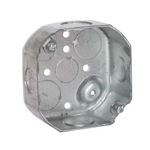 Octagonal Electrical Metal Box 1.6MM 1/2&3/4 4"*4"*1-1/2" with Ground Screw