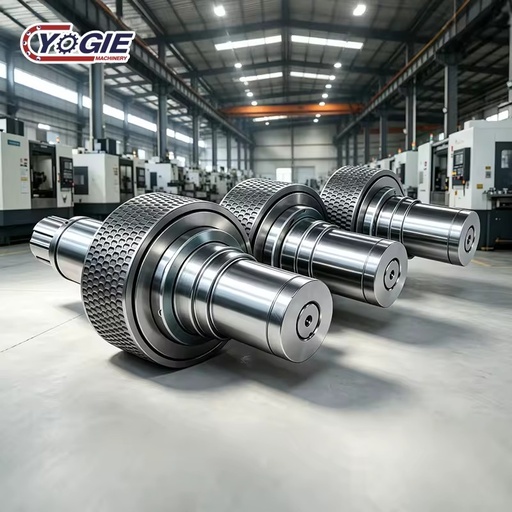 Yogie Custom Non-standard Casting Iron Roller Shell with Shaft for Mineral Powder Briquette Press Making Machine High Capacity