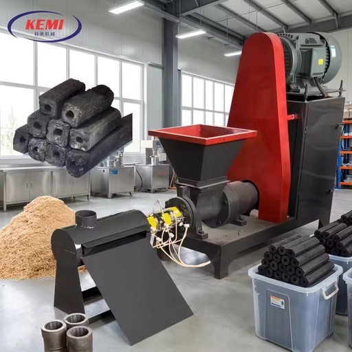 High Efficiency Wood Biomass Briquette Press Machine Sawdust Charcoal Stick Extruder Hexagon Briquettes 260-350kg/h Capacity for