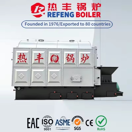 Fully Automatic 8Ton DZL Steam Boiler Low Smoke Emission for Leather Tanning & Rubber Vulcanization Industry