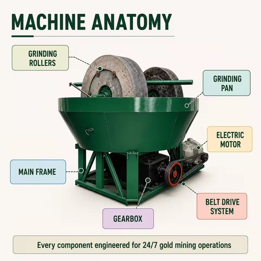 Factory Direct Wet Pan Mill Rock Ore Gold Grinding Energy Saving Mining Ore Processing Machine