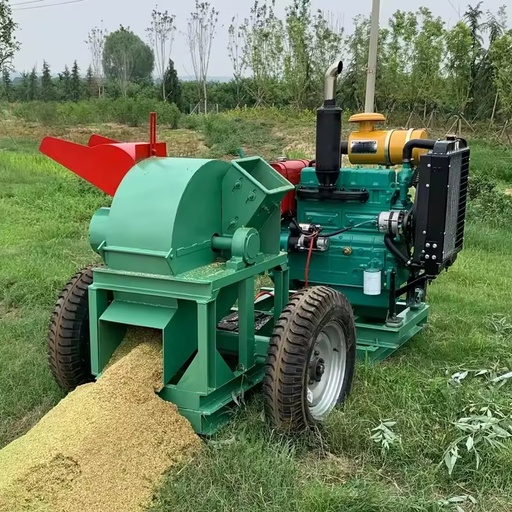 Electric/Diesel Powered Wood Chipper & Crusher Motor Engine-Sawdust Log Making Machine for Garden Tree Leaf Branch Shredding
