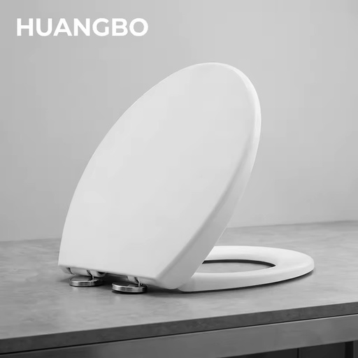 HUANGBO OEM Universal Customized logo O Shape PP Material Flushable Bathroom Toilet Seat Cover White Toilet Lid for Hotel Use