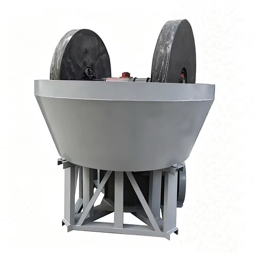 1100 Hardened Manganese Rollers Wet Pan Mill Low Noise Stable Running Gold Separator for Saudi Desert Small Gold Mines
