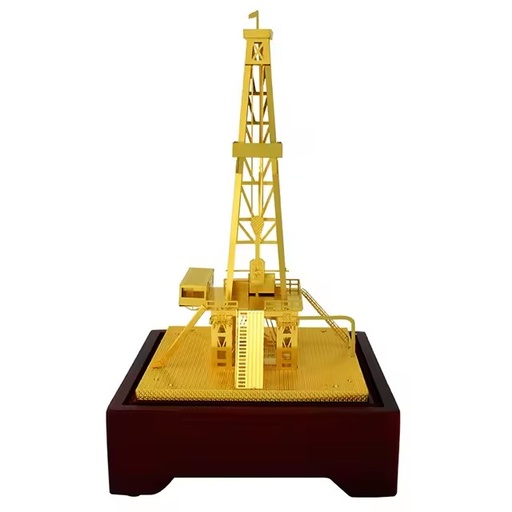 Factory Assembled Oil Well Rig Brass Model Petroleum Derrick Desk Decoration Corporate Gift