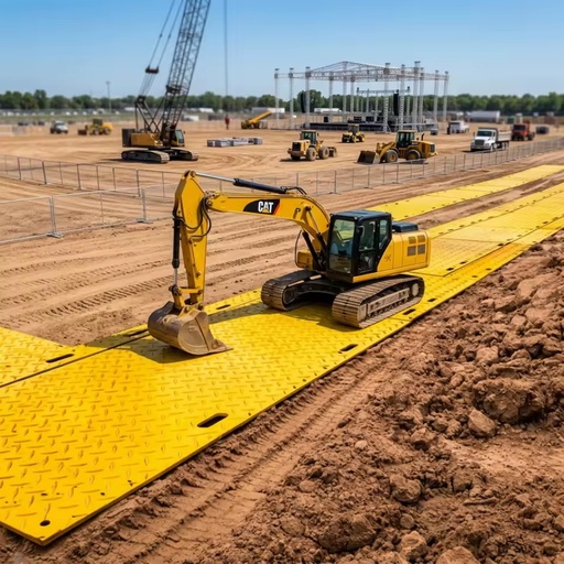 T38mm Ground Protection Mat Flame Retardant Anti-Static UHMWPE Mat for Power Development Oil Drilling Rig Plate Construction