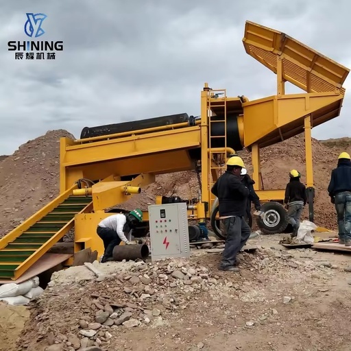 Gold Recovery Equipment 50 TPH Heavy Duty Gold Trommel with Shaking Table Labor Saving for Large River Sand Gold Mining Tasks