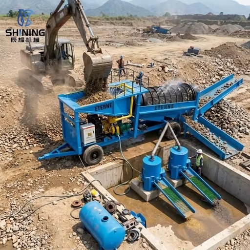 CY-100 Customized Double Layer Gold Trommel Equipment for South America Mineral Processing