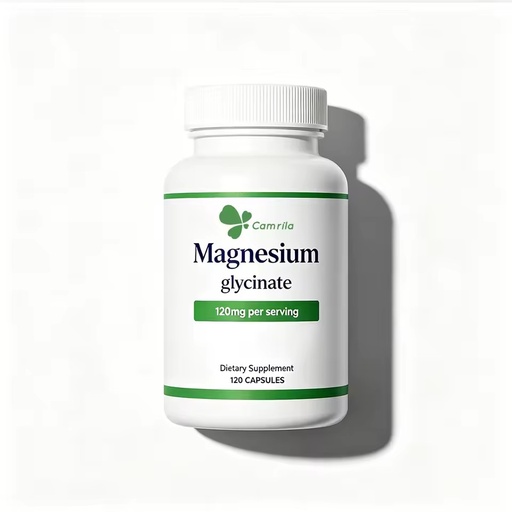 OEM LOGO 120mg Magnesium Glycinate Capsules 120Ct Vegan Dietary Supplement for Adults Calm and Stress Balance