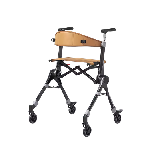 Ultra Light Travel Rollator Walker Magnesium Alloy Carbon Fiber Handle Compact Folding Seat Walker for Seniors