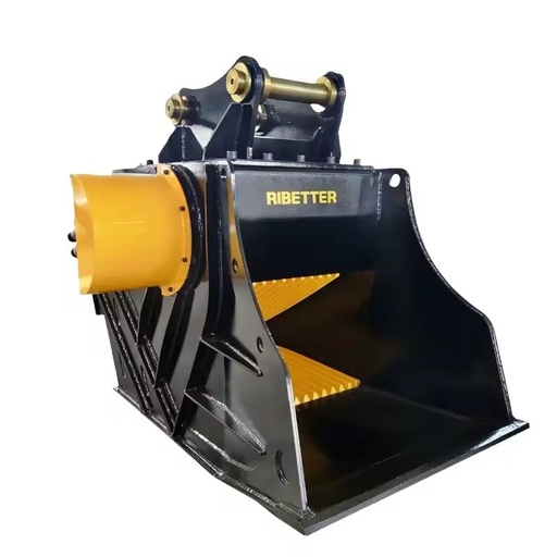 RIBETTER Excavator Attachment Crushing Bucket Core Components Bearing Engine PLC-Certified Low Maintenance Cost Certified 1900kg