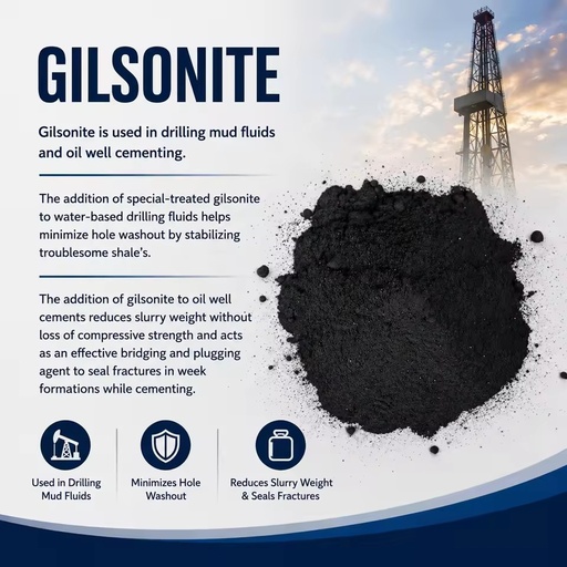 Gilsonite KOL-PHALT Natural Asphalt for Oilfield Drilling Mud and Oil Well Cementing Shale Stabilization Bridging Plugging Agent