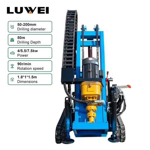 High Efficiency Crawler-Type Hard Rock Borehole Drill Machine Motor for Quarry Mining Construction Projects Electric DTH
