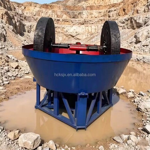 Gold Ore Dressing Plant Wet Pan Mill with Engine & AC Motor 0.6-0.8 T/H Capacity Supplier