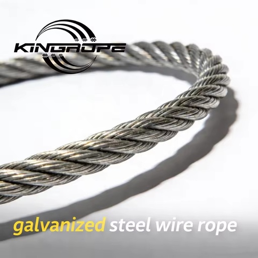 Galvanized Steel Wire Rope 6x19S 6x26SW IWRC FC for Oilfield Engineering High Strength Durable Lifting Cable