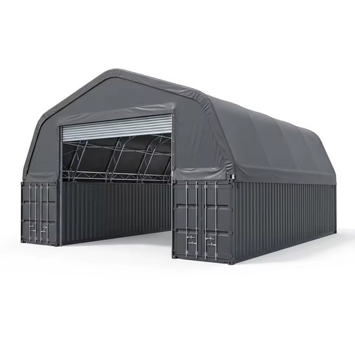 Clear Span Modular Snow Load Resistant Hot-dip Galvanized Peak Roof Container Canopy for Warehouse Workshop School Use