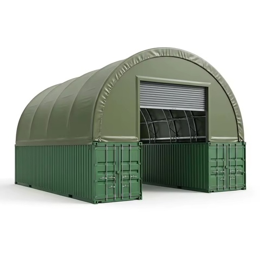 CT Sample Ai Customized Large Span Waterproof Fire Retardant Curved Dome Container Shelter for Container Yard Freight Storage