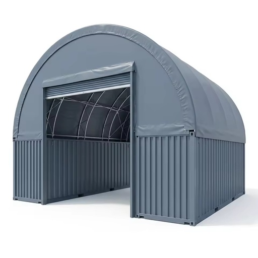 Heavy Duty Galvanized Clear Span Fire Retardant Relocatable Arch Container Shelter for Container Yard Freight Storage