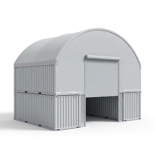 Heavy Duty Galvanized Steel 850g PVC Wind Rated Arch Container Shelter for Industrial Workshop Storage