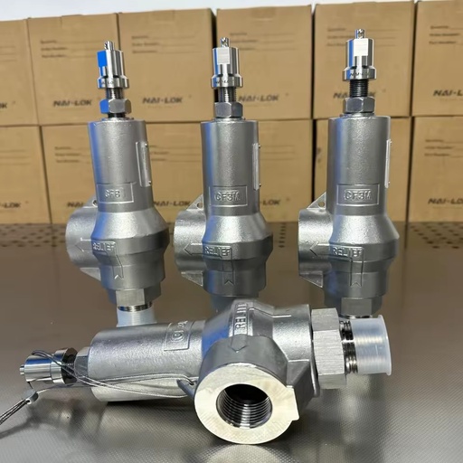 NAI-LOK SS316 Spring Loaded Safety Relief Valve 1inch MNPT X FNPT Threaded 3000 PSI Pressure Relief Valve for Gas Steam Pipeline