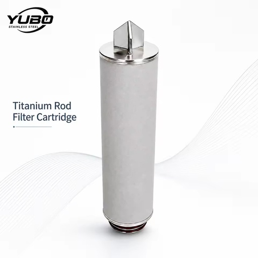 Porous Titanium Rod Filter Cartridge 0.2 Micron Sintered Metal Element for Pharmaceutical Water Beverage Filtration OEM Use