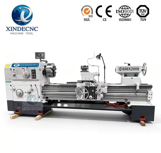 CW6180 Metal Turning Lathe with DRO 550mm Wide Bed Heavy-Duty Plain Lathe for Mining & Petroleum Components