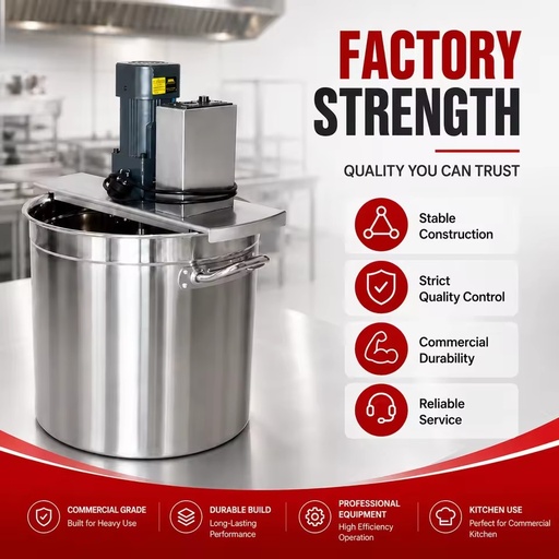Restaurant Cooking Pot With Mixer for Soup Stock Broth Heavy Duty Stainless Steel Food Boiler