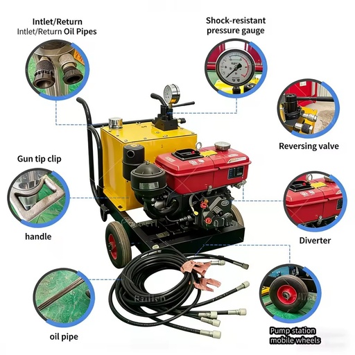 800 Ton Hydraulic Rock Splitter Diesel Portable Stone Splitting Machine for Quarry Mining Demolition
