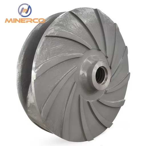Custom Slurry Pump Impeller A49 with Curved Blade 4 Blades Painted Finish for Abrasive Mining Slurry