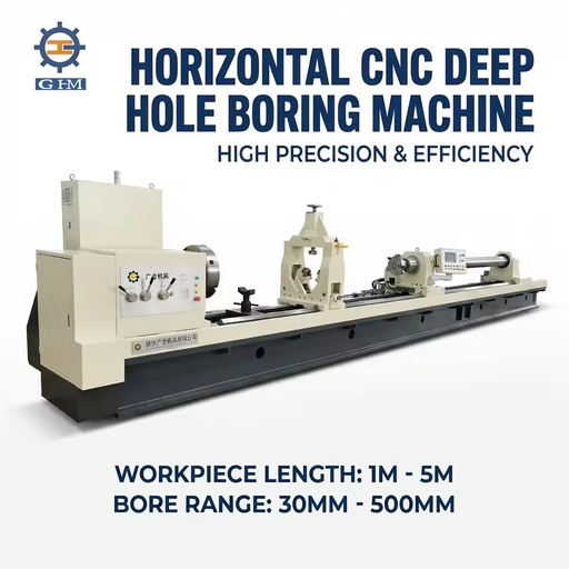 CNC Horizontal Deep Hole Drilling and Boring Machine for 30-500mm Bore Size Deep Hole Processing for Cylinder & Shaft Parts