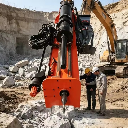 Excavator Mounted Integrated Hydraulic Rock Splitter Drill & Split All in One for Quarry Mining Rock Breaking