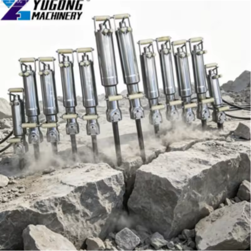 Large Force Hydraulic Rock Splitter Complete System For Basalt And Granite Mining