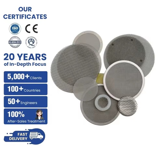 Stainless Steel Mesh Screen Disc Manufacturer Multilayer Plain Woven Micron Filter for Plastic Extrusion Industrial Use