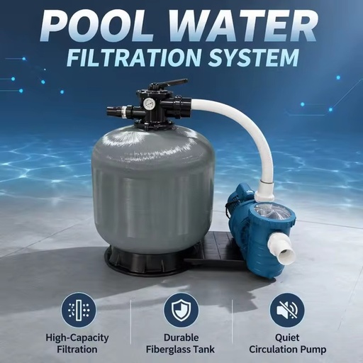 Factory Wholesale Pool Sand Filter Pump Combo Fiberglass Tank Self-priming Energy-saving Copper Core Motor 5-50 M/h Flow Pool