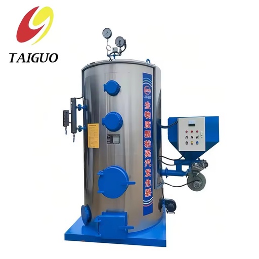 New Industrial Heating Systems Automatic 1000kg Iron Steam Generators Vertical Fire Tube Biomass Pellet Fuel Low Pressure