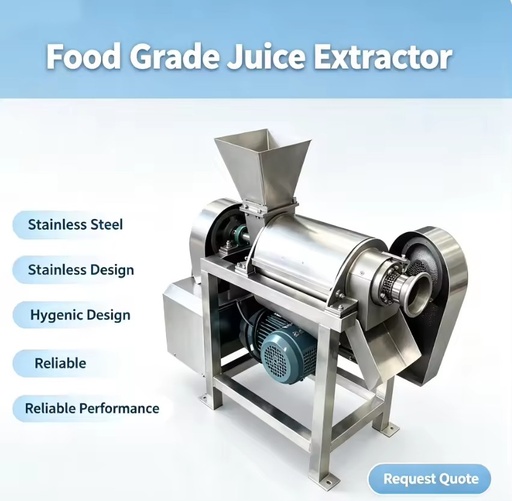 Energy Saving Industrial Screw Juicer Machine Low Consumption SUS304 Contact Parts for Fruit Processing Factory