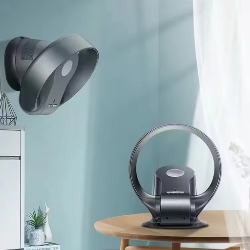 Smart Electric Turbocharger Fan Wall-Mounted Bladeless Air Cooling Plastic Digital Remote Control 7-Speed Energy Efficient A+++