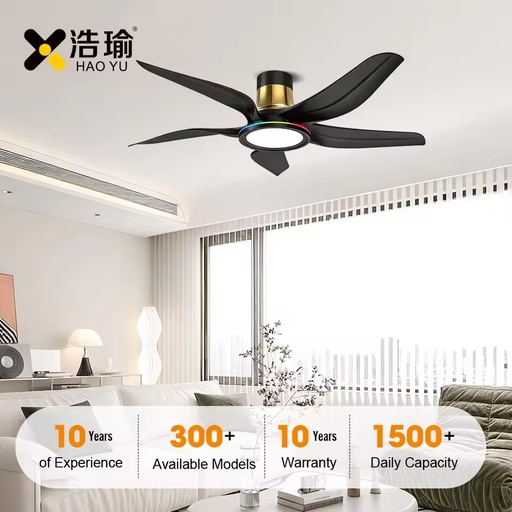 #3534 New Arrival 56-Inch Abs Blades Decorative Ceiling Fan with Light Remote Control Energy Saving DC Motor 10-Year Warranty