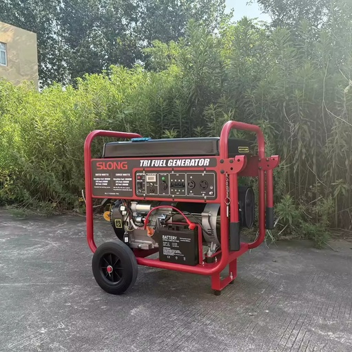 Ready to Ship 9KW Tri Fuel Portable Generator Gasoline Natural Gas Air Cooled Engine with Wheel and Handle for Home Backup