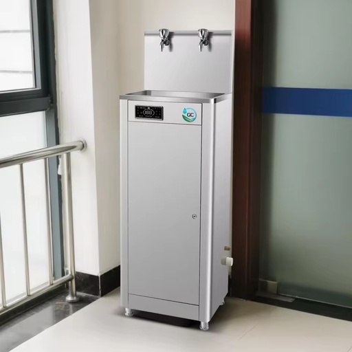 Cold Electric Stainless Steel Water Cooler Dispenser 2 Faucets 18L Capacity 2-Stage Filtration 2000W Power Hotel Use 30L/H Yield
