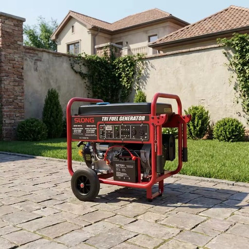 Ready to Ship 9KW Tri Fuel Generator Gasoline Natural Gas LPG Air Cooled Portable with Wheels for Home and Construction Site