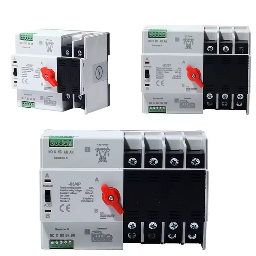 Plc Mini Dual Power Automatic TransSuitable forr Switch Grid to Alternator 2/3/4P 63A 110V Bulk Supply