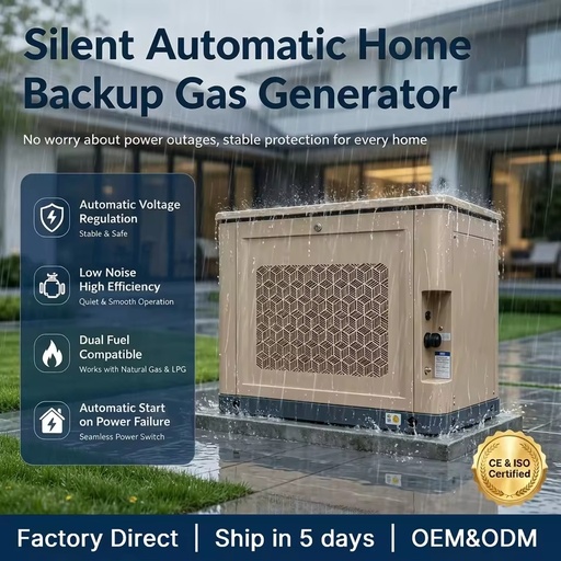 18kW / 22kVA Home Gas Generator Dual Fuel LPG Natural Gas Auto Start 500H Tested for Continuous Full Load Operation